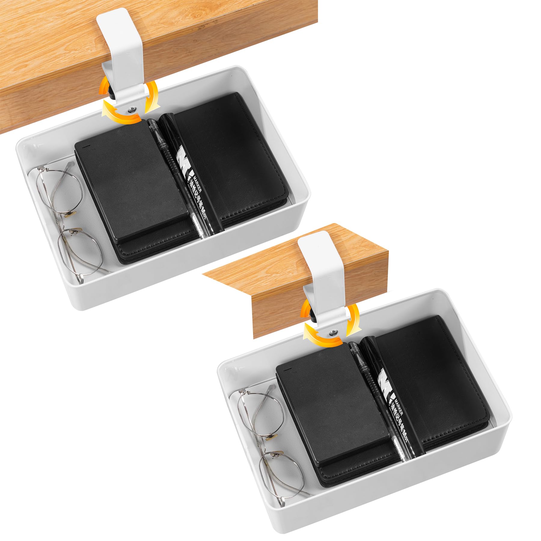 Amazon.co.jp: JONGJONG テーブル下収納ラック 360度回転 デスク下